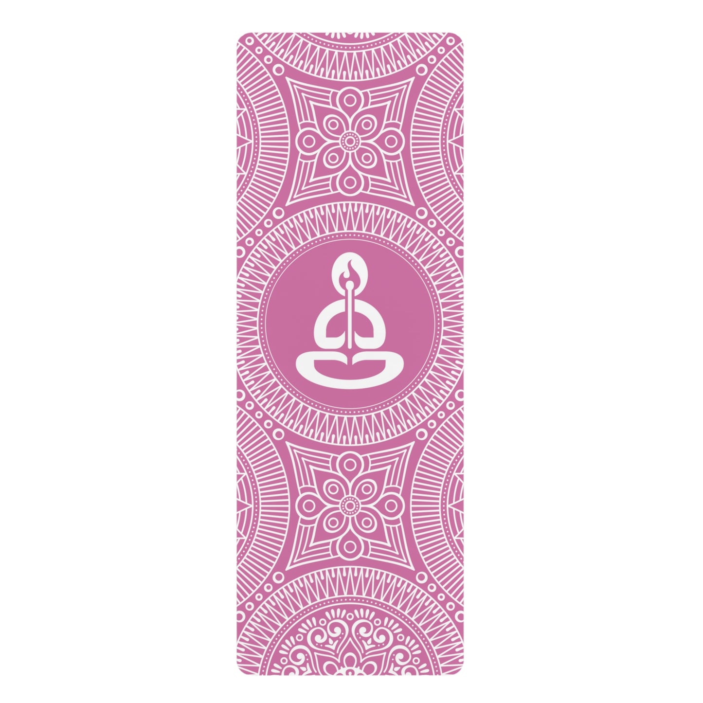 Spiritual Hooligan Signature Rubber Yoga Mat Pink & White Mandala