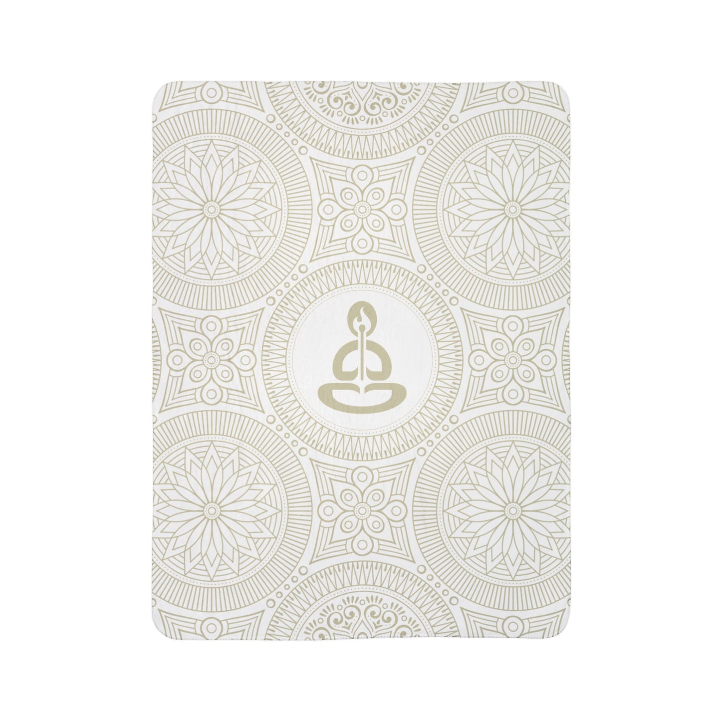 Spiritual Hooligan Cream & White Mandala Sherpa Blanket