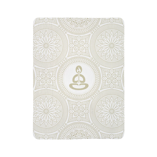 Spiritual Hooligan Cream & White Mandala Sherpa Blanket