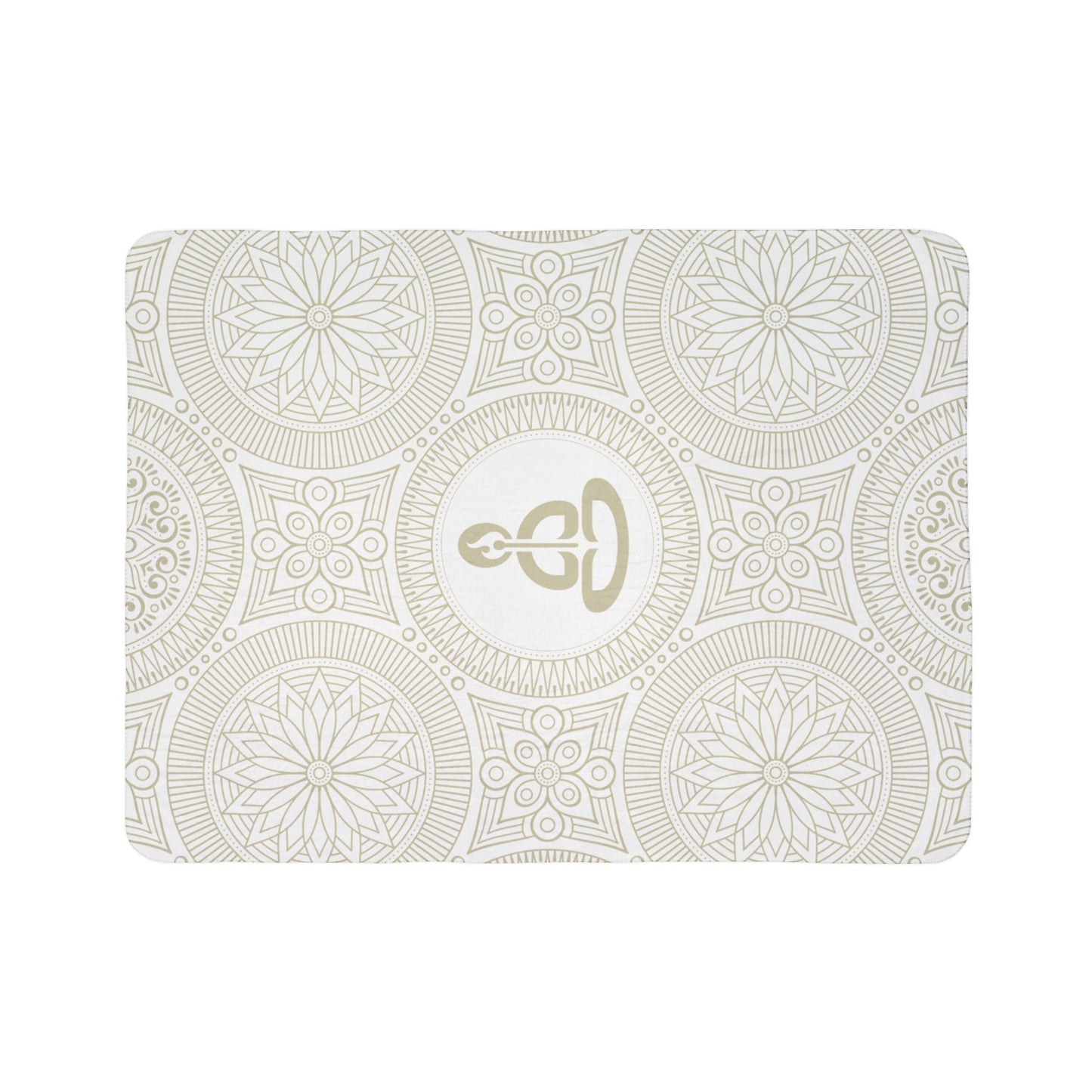 Spiritual Hooligan Cream & White Mandala Sherpa Blanket