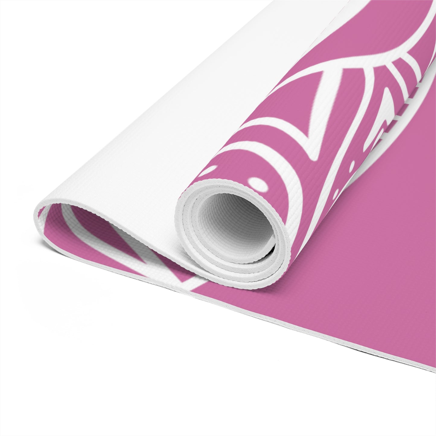 Spiritual Hooligan Foam Yoga Mat Pink & White Mandala 2