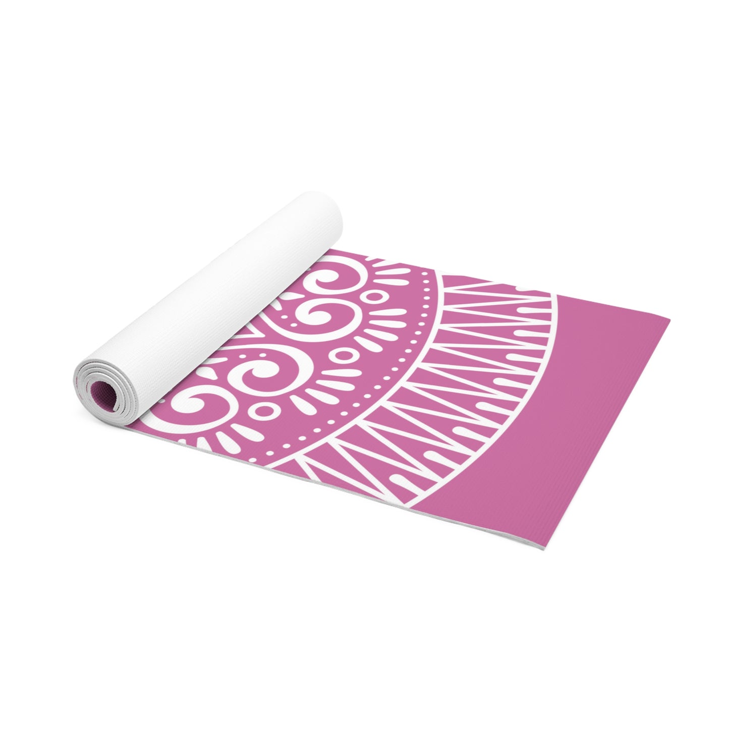 Spiritual Hooligan Foam Yoga Mat Pink & White Mandala 2