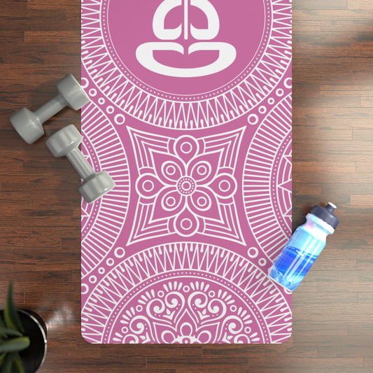 Spiritual Hooligan Signature Rubber Yoga Mat Pink & White Mandala