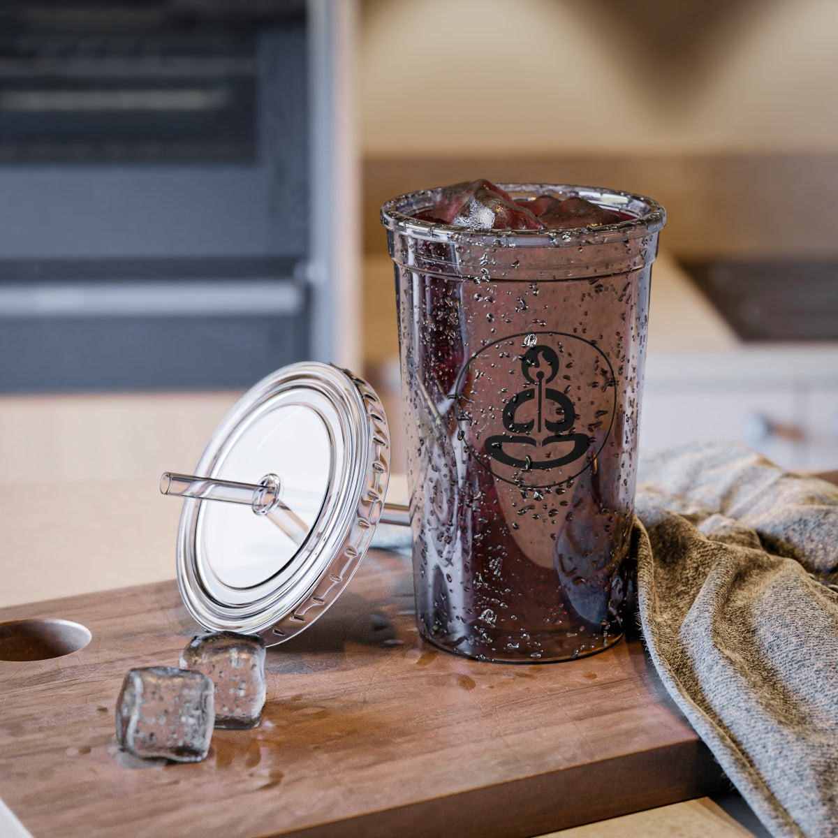 Spiritual Hooligan Black Icon Clear Acrylic Cup