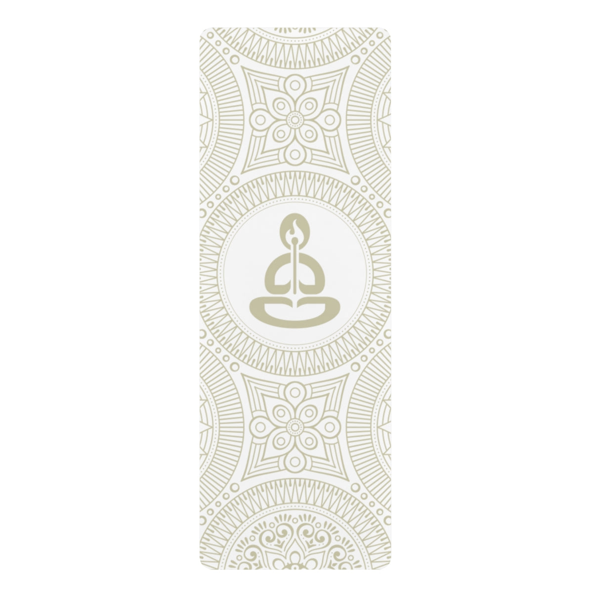 Spiritual Hooligan Signature Rubber Yoga Mat Beige & White Mandala