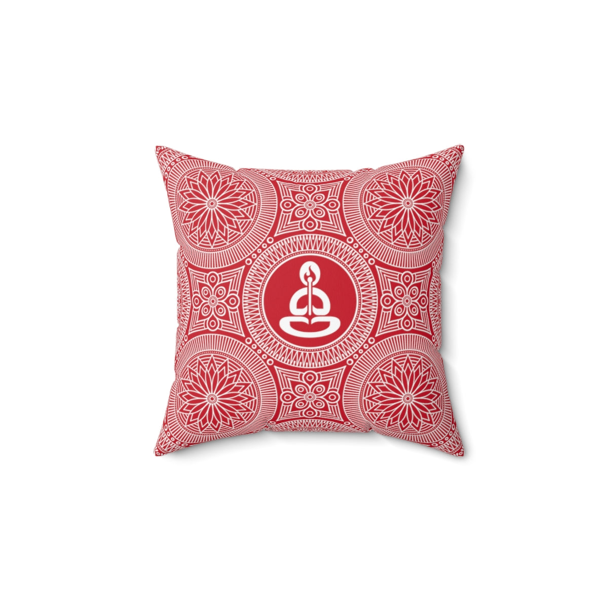 Spiritual Hooligan Faux Suede Square Pillow Red & White