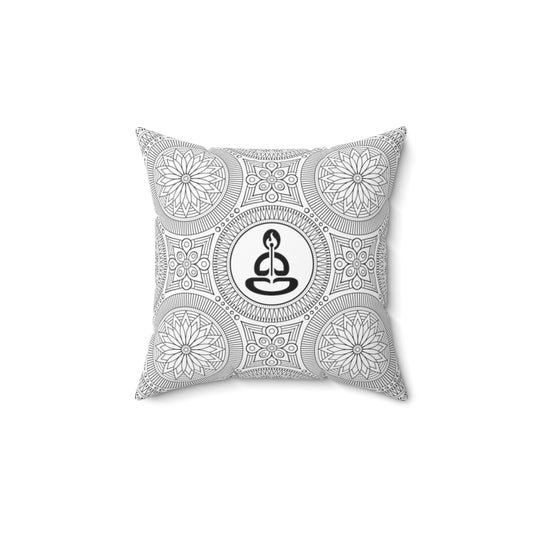 Spiritual Hooligan Faux Suede Square Pillow Black & White