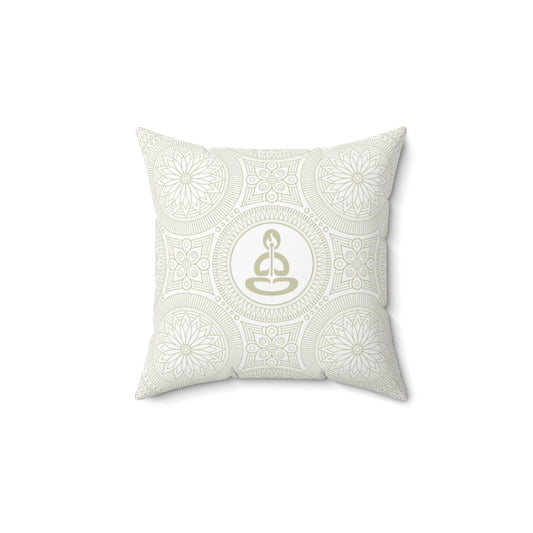 Spiritual Hooligan Faux Suede Square Pillow Cream & White
