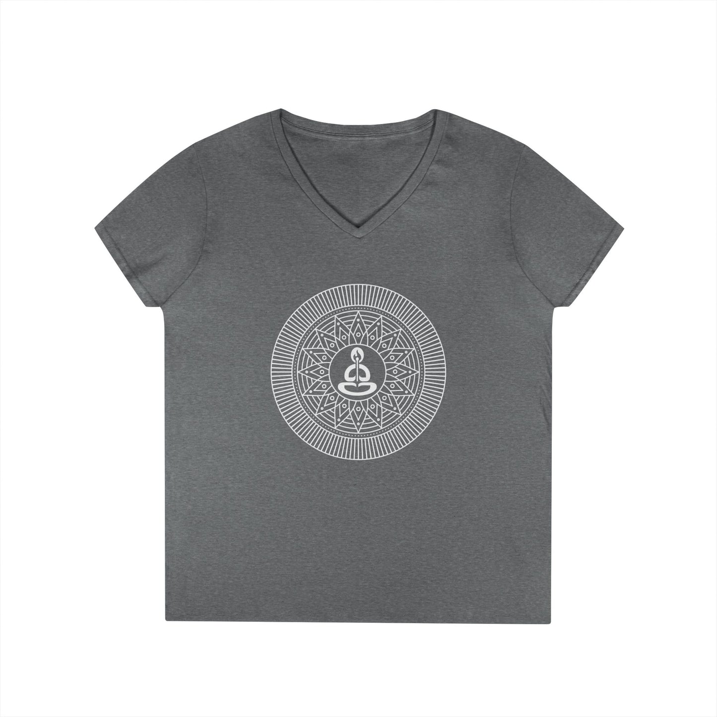 Buddha Mandala Ladies' V-Neck Tee — Spiritual Yoga Meditation Shirt