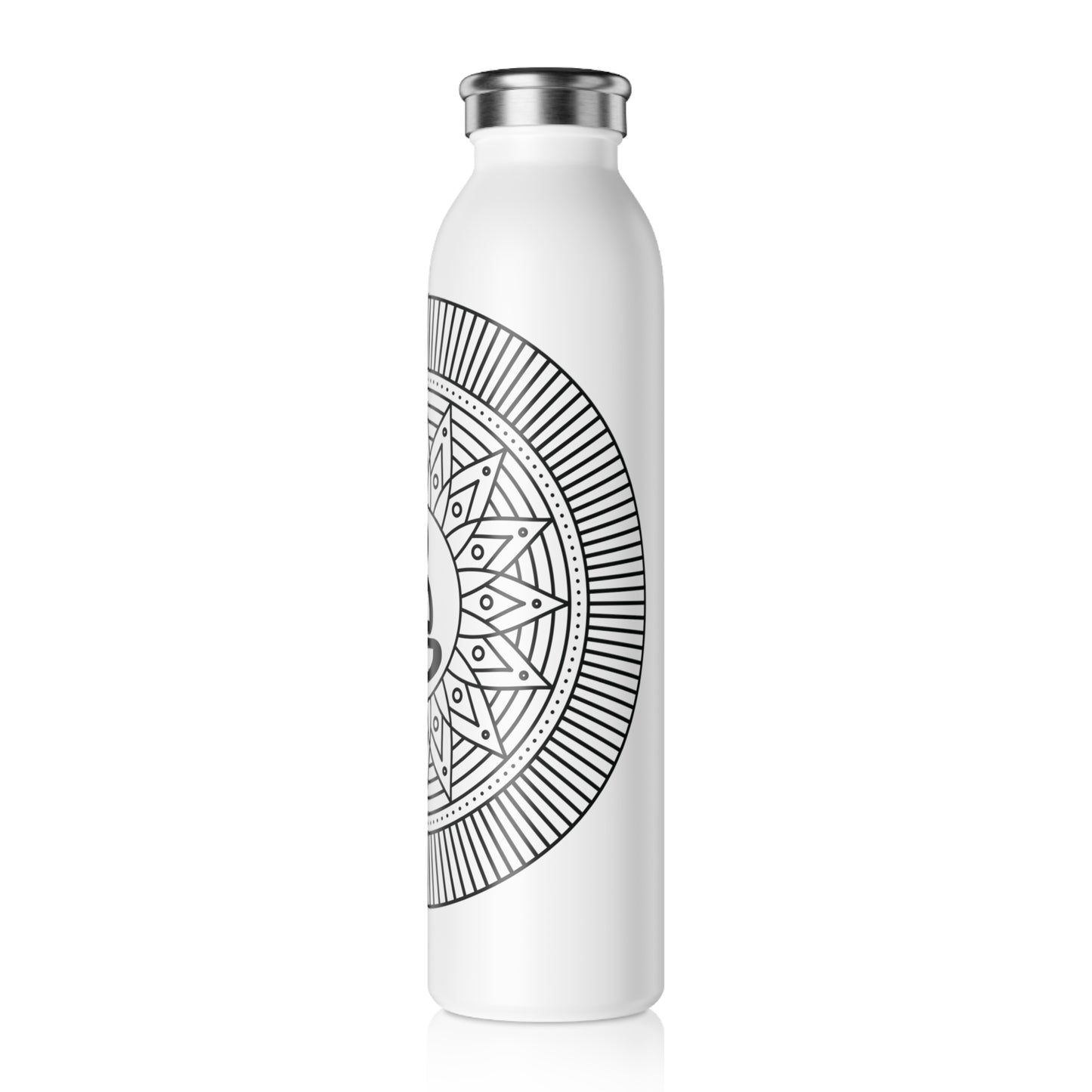 Slim Water Bottle — Minimal Mandala Yoga Stainless Steel Bottle