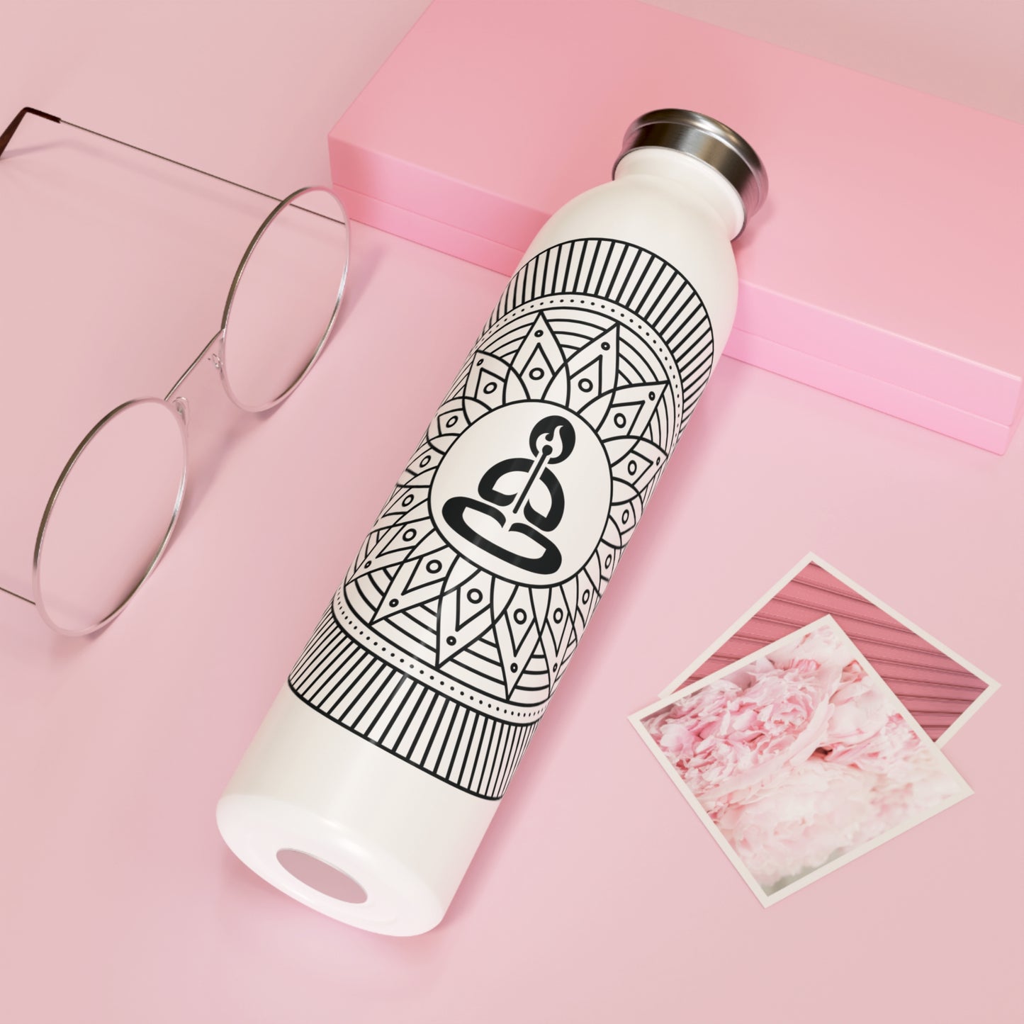 Slim Water Bottle — Minimal Mandala Yoga Stainless Steel Bottle
