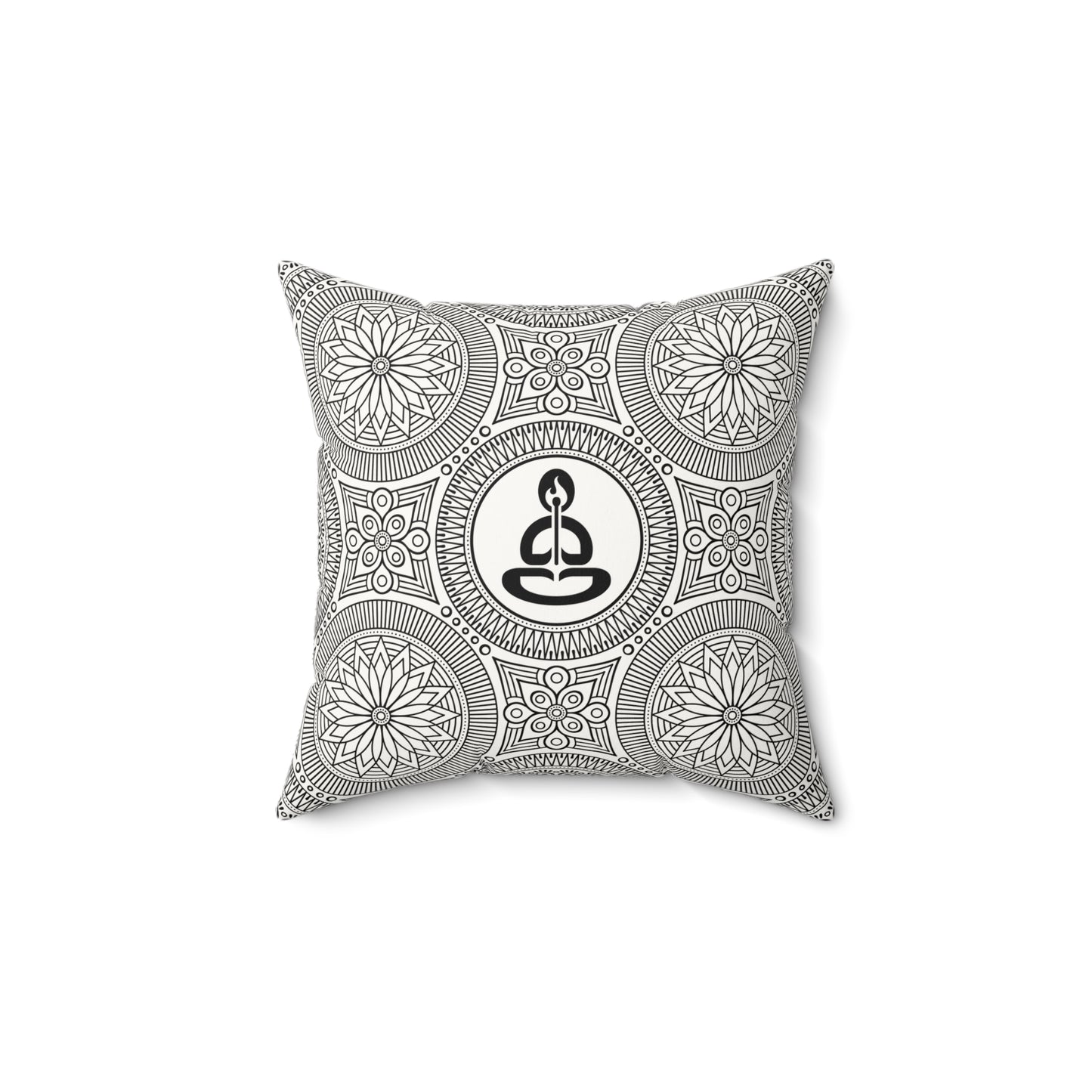 Spiritual Hooligan Faux Suede Square Pillow Black & White