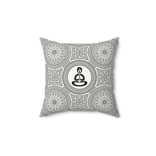 Spiritual Hooligan Faux Suede Square Pillow Black & White