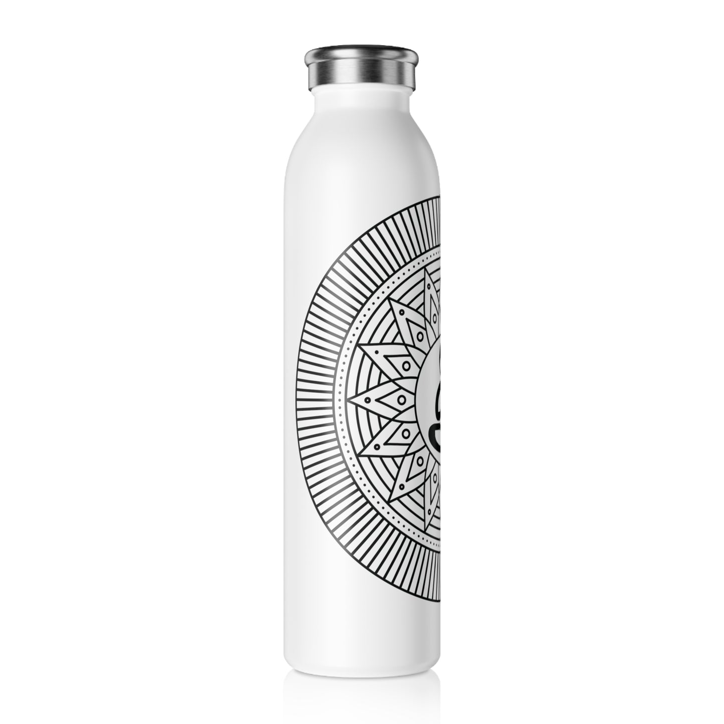 Slim Water Bottle — Minimal Mandala Yoga Stainless Steel Bottle