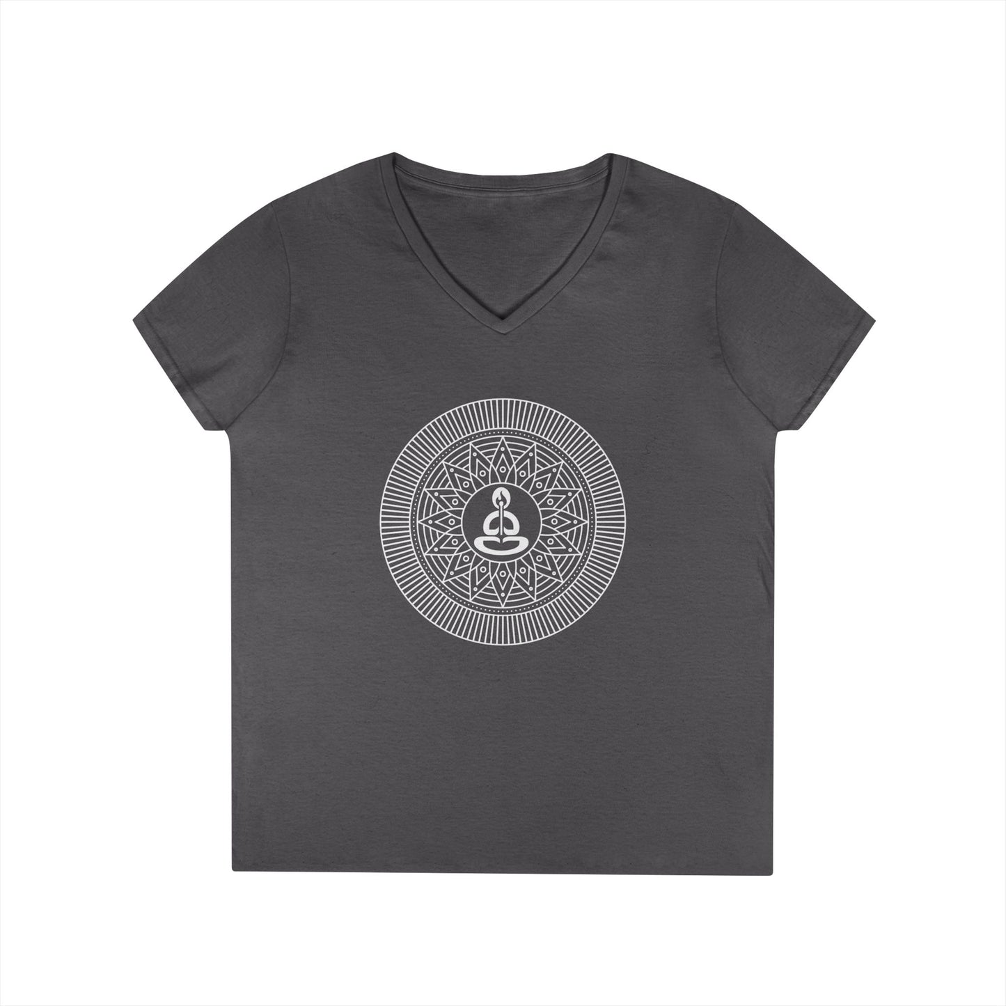 Buddha Mandala Ladies' V-Neck Tee — Spiritual Yoga Meditation Shirt