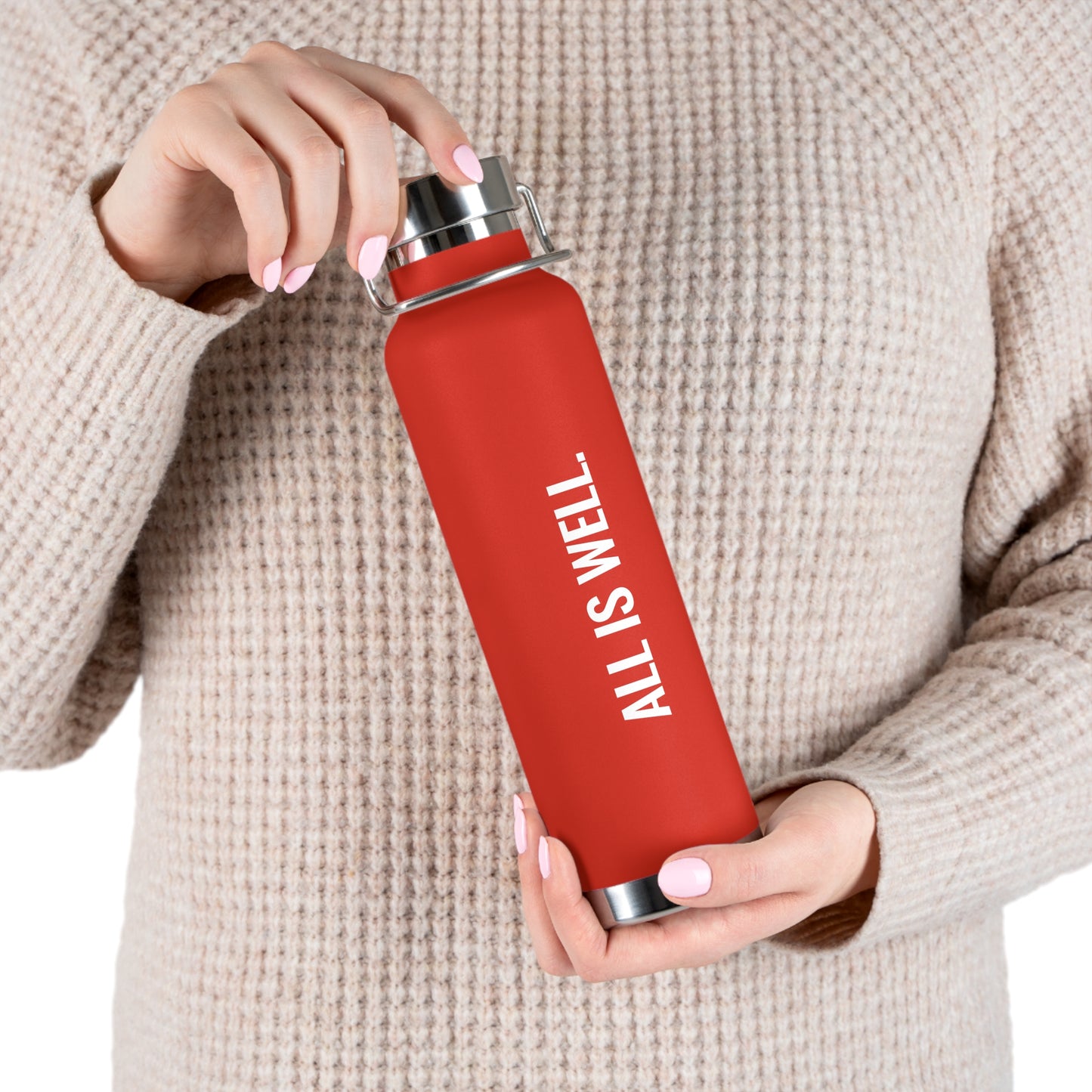 All Is Well Copper Vacuum Insulated Bottle, 22oz