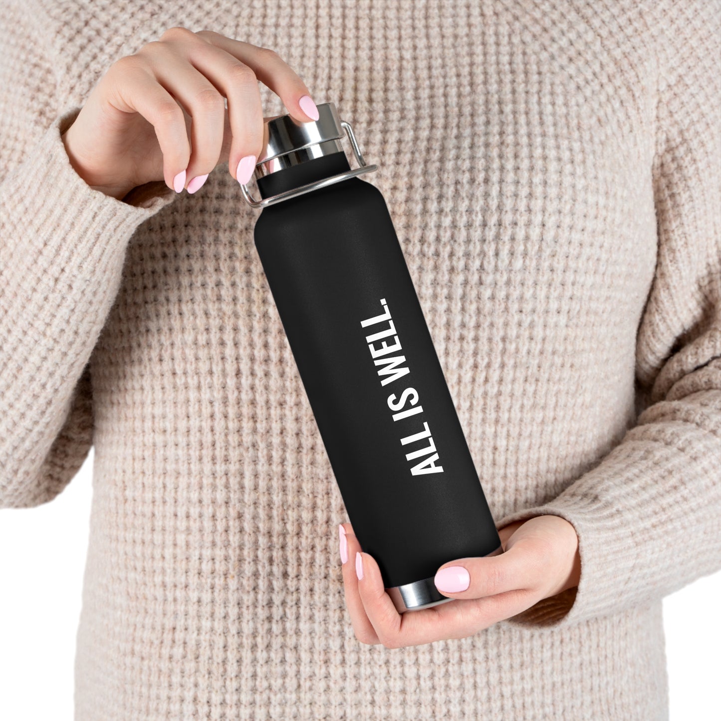 All Is Well Copper Vacuum Insulated Bottle, 22oz