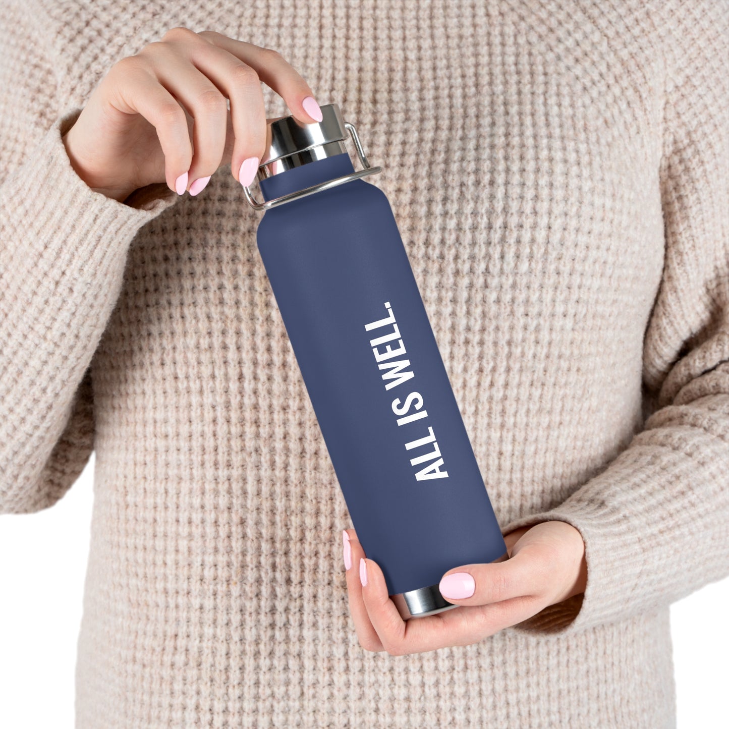 All Is Well Copper Vacuum Insulated Bottle, 22oz