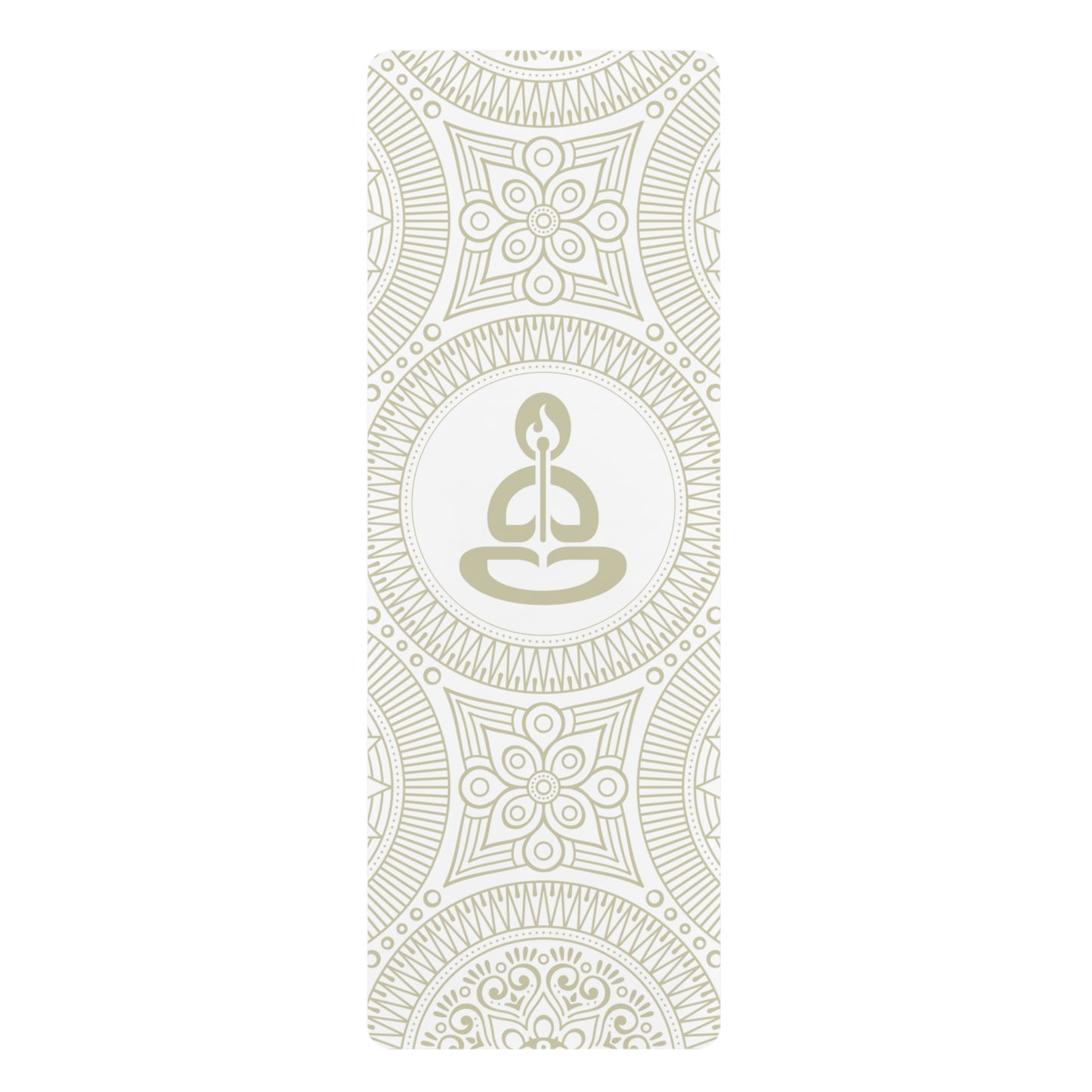 Spiritual Hooligan Signature Rubber Yoga Mat Beige & White Mandala