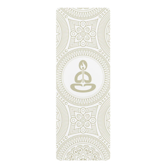 Spiritual Hooligan Signature Rubber Yoga Mat Beige & White Mandala