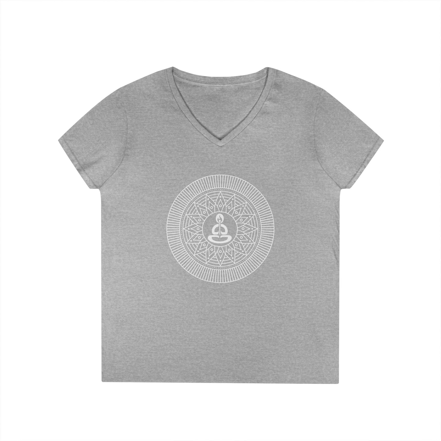 Buddha Mandala Ladies' V-Neck Tee — Spiritual Yoga Meditation Shirt