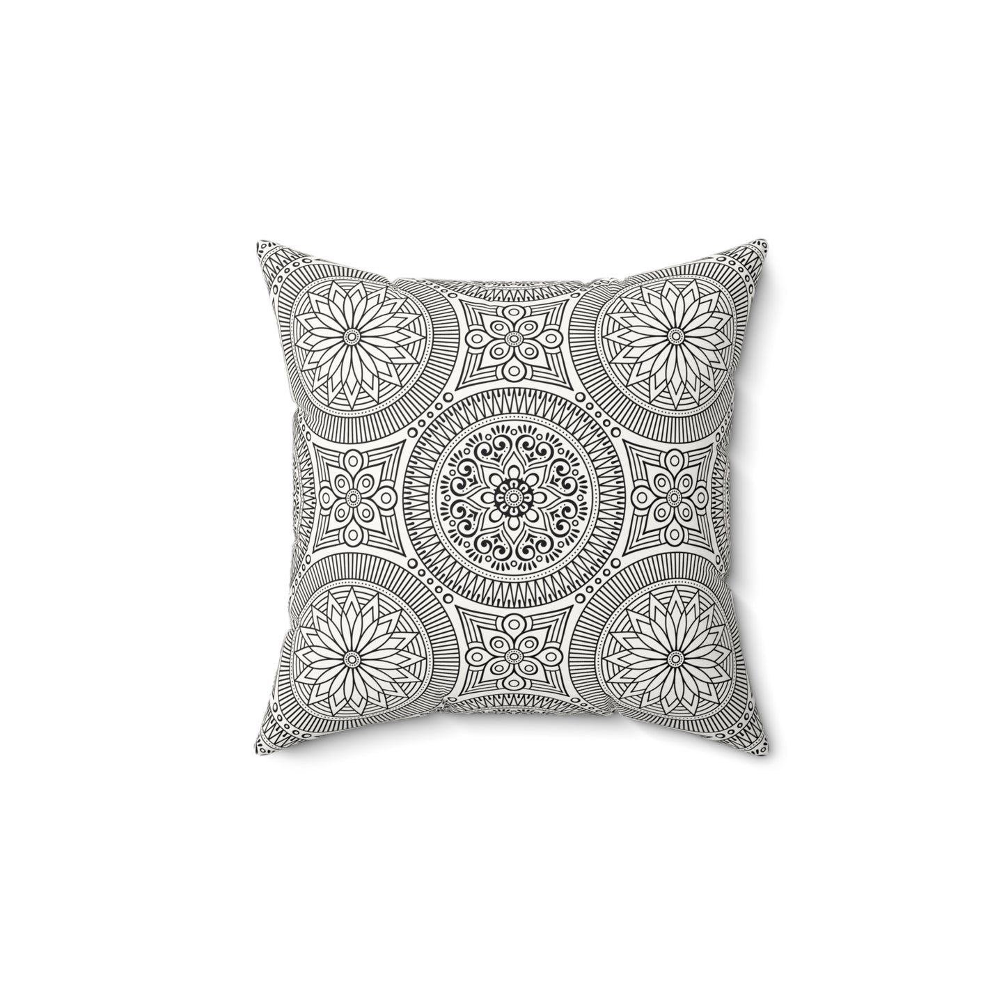 Spiritual Hooligan Faux Suede Square Pillow Black & White