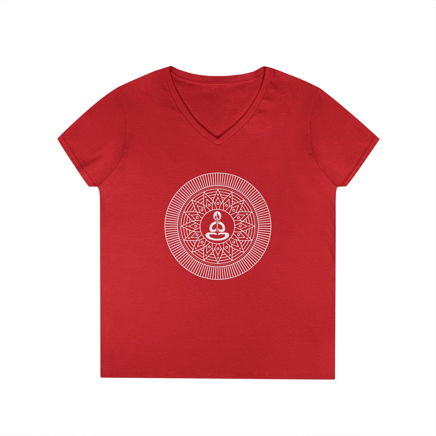 Buddha Mandala Ladies' V-Neck Tee — Spiritual Yoga Meditation Shirt