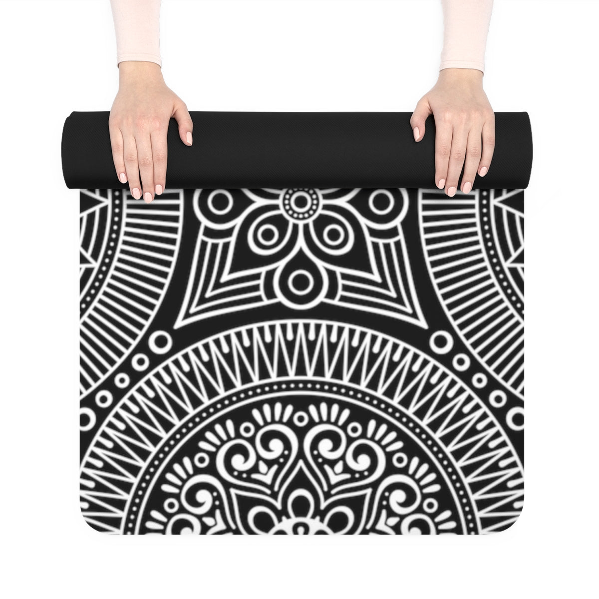 Spiritual Hooligan Signature Rubber Yoga Mat Black & White Mandala