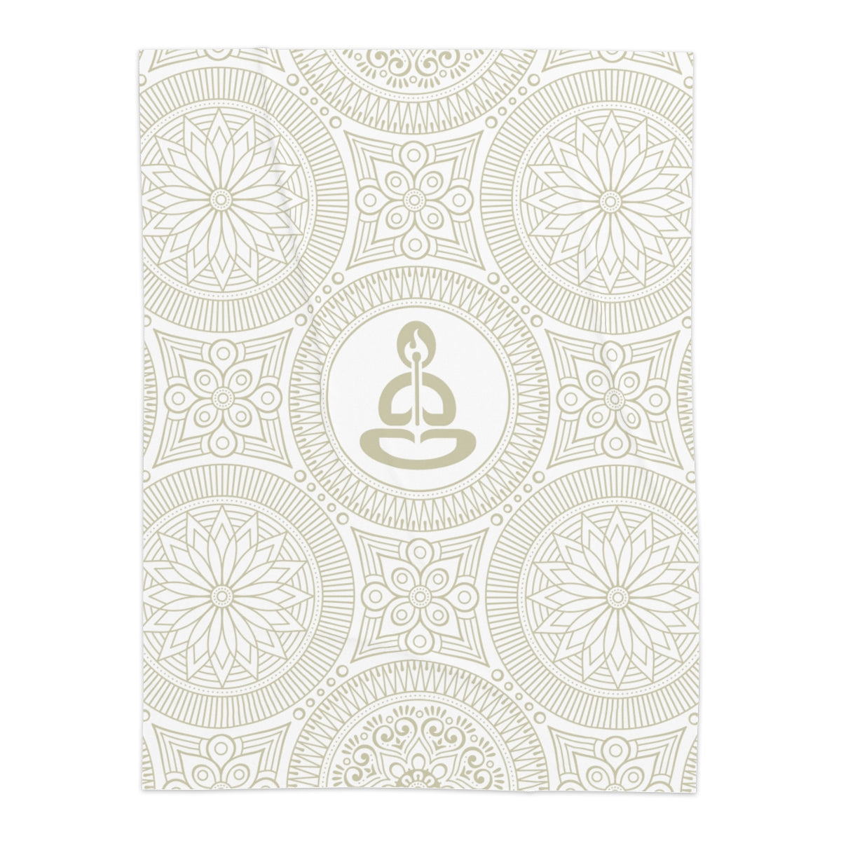 Spiritual Hooligan Cream & White Mandala Sherpa Blanket