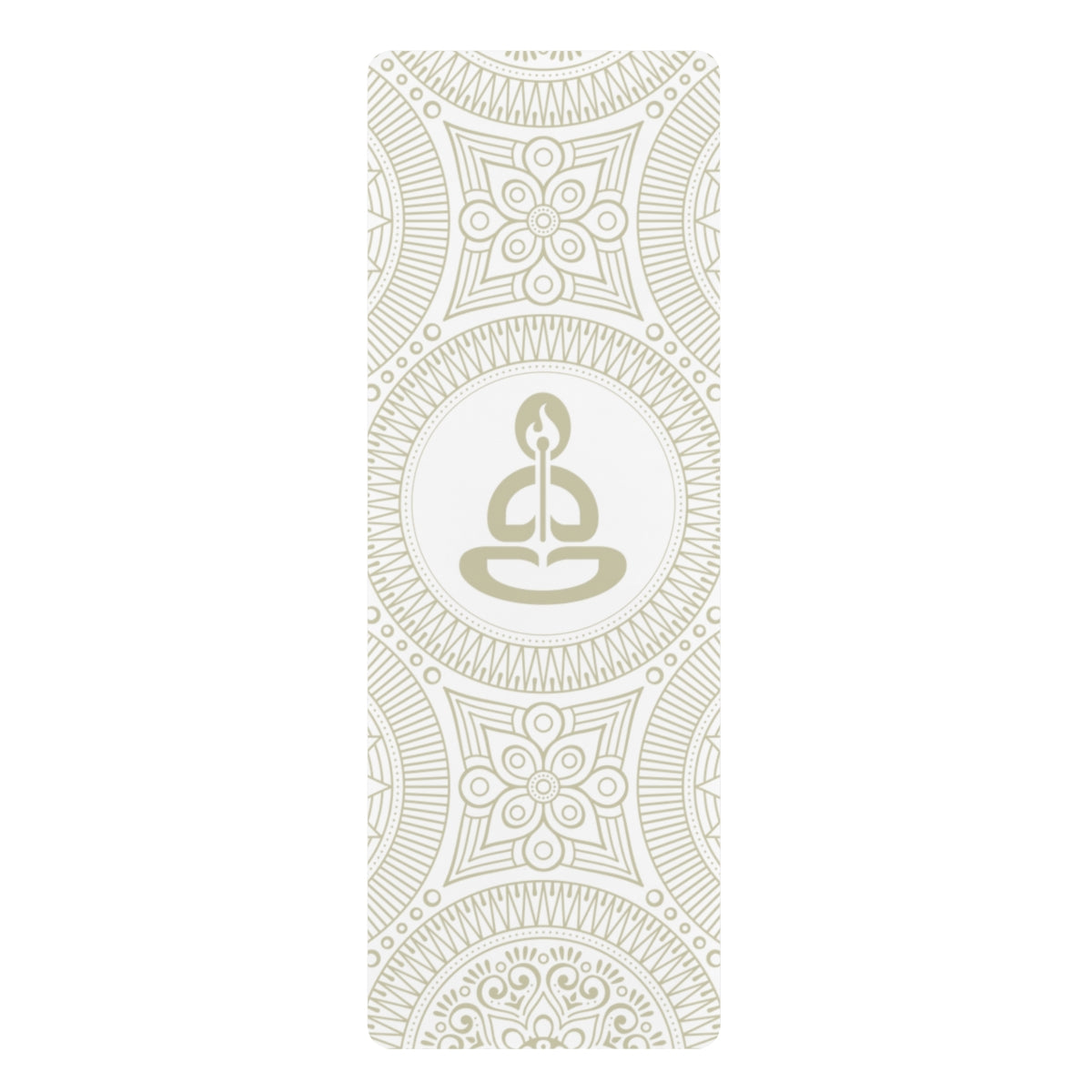 Spiritual Hooligan Signature Rubber Yoga Mat Beige & White Mandala