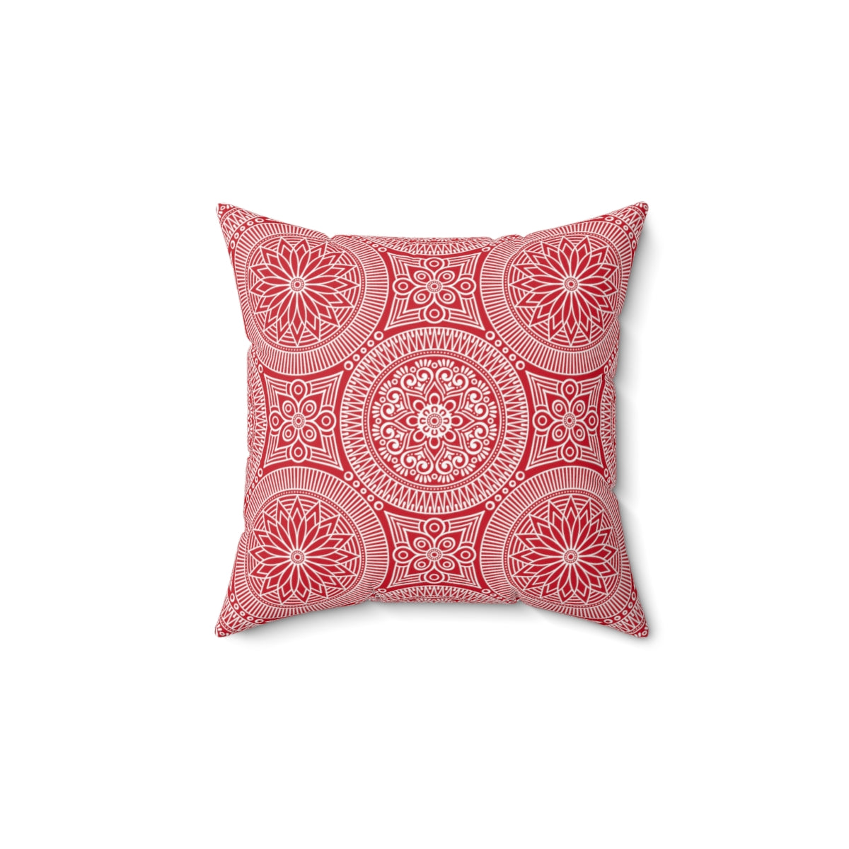 Spiritual Hooligan Faux Suede Square Pillow Red & White