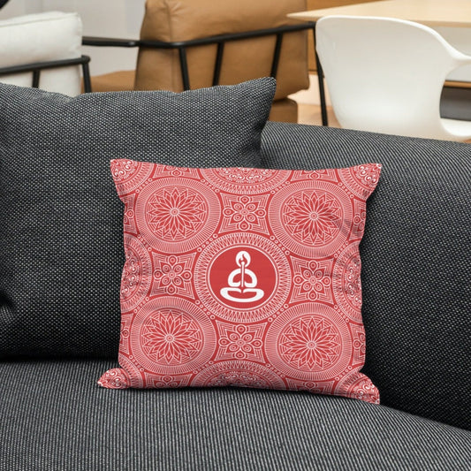 Spiritual Hooligan Faux Suede Square Pillow Red & White