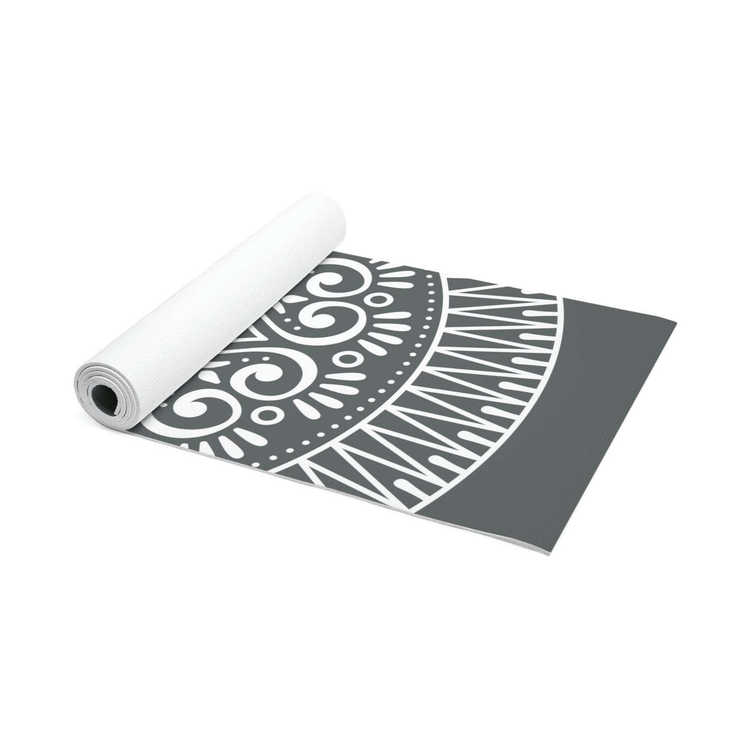 Spiritual Hooligan Foam Yoga Mat Dark Grey & White Mandala 2